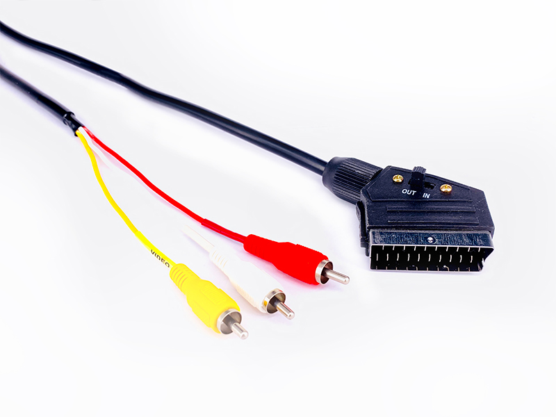 21Pin Scart Plug to 3RCA Plug Cable