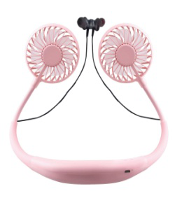 Fashionable Neckband Fan With Bluetooth Earphone